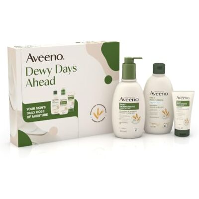 Aveeno Dewy Days Ahead Gift Set for Sensitive Skin Daily Moisturising Body Wash, Body Lotion & Hand Cream, 48H Hydration, Nourishing Oat, Moisture Barrier Care, Sensitive Skin Aveeno Dewy Days Ahead Gift Set for Sensitive Skin Daily Moisturising Body Wash, Body Lotion & Hand Cream, 48H Hydration, Nourishing Oat, Moisture Barrier Care, Sensitive Skin