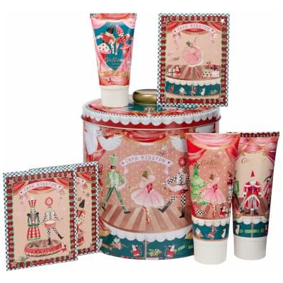 Cath Kidston Hand Cream and Scrub 2x 100ml Lotion 50ml Bath Salts 3x 20g Body Treat Gift in Reusable Tin, Shea Butter, Christmas Scent, Travel Size, Vegan and Cruelty Friendly Cath Kidston Hand Cream and Scrub 2x 100ml Lotion 50ml Bath Salts 3x 20g Body Treat Gift in Reusable Tin, Shea Butter, Christmas Scent, Travel Size, Vegan and Cruelty Friendly
