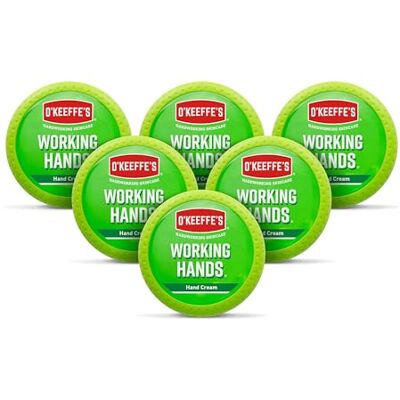 O'Keeffe's Working Hands, 96g Jar (6 Pack) Hand Cream for Extremely Dry, Cracked Hands Instantly Boosts Moisture Levels, Creates a Protective Layer & Prevents Moisture Loss O'Keeffe's Working Hands, 96g Jar (6 Pack) Hand Cream for Extremely Dry, Cracked Hands Instantly Boosts Moisture Levels, Creates a Protective Layer & Prevents Moisture Loss