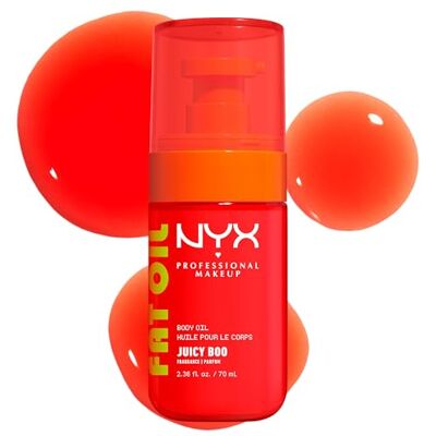 NYX PROFESSIONAL MAKEUP NYX Body Oil, Fat Oil Shimmering Body Moisturiser for Glowing Skin, 24hr Hydration with Avocado Oil & Vitamin E, High-Shine Finish, Non-Greasy & Vegan, Juicy Boo NYX PROFESSIONAL MAKEUP NYX Body Oil, Fat Oil Shimmering Body Moisturiser for Glowing Skin, 24hr Hydration with Avocado Oil & Vitamin E, High-Shine Finish, Non-Greasy & Vegan, Juicy Boo