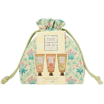 William Morris at Home Hand Repair Scrub & Wash 3x 50ml in Drawstring Bag William Morris at Home Hand Repair Scrub & Wash 3x 50ml in Drawstring Bag