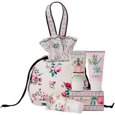 Cath Kidston Hand Cream, Body Cream and Wash 3x 30ml, Scented Soap 100g, Drawstring Bag For Travel Beauty Essentials, She Butter, Gift For Her, Cruelty and Vegan Friendly Cath Kidston Hand Cream, Body Cream and Wash 3x 30ml, Scented Soap 100g, Drawstring Bag For Travel Beauty Essentials, She Butter, Gift For Her, Cruelty and Vegan Friendly