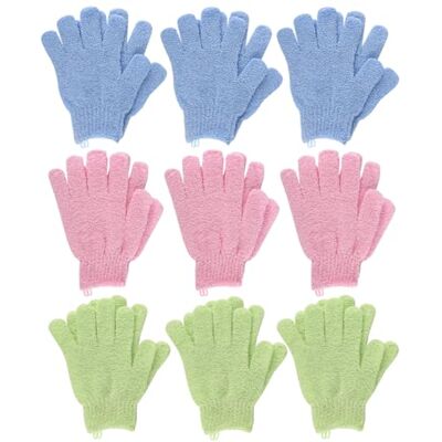 Lafefe Exfoliating Gloves, 18pcs Bath and Body Exfoliator Mitts, Bamboo Shower Gloves, Scrubs Away Ingrown Hair and Dead Skin,for Shower, Spa, Massage and Dead(Blue+Green+Pink) Lafefe Exfoliating Gloves, 18pcs Bath and Body Exfoliator Mitts, Bamboo Shower Gloves, Scrubs Away Ingrown Hair and Dead Skin,for Shower, Spa, Massage and Dead(Blue+Green+Pink)