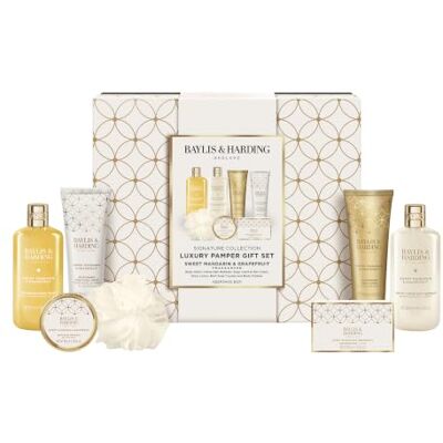 Baylis & Harding Signature Luxury Pamper Gift Set 1 Pack Sweet Mandarin & Grapefruit, Vegan Friendly Baylis & Harding Signature Luxury Pamper Gift Set 1 Pack Sweet Mandarin & Grapefruit, Vegan Friendly