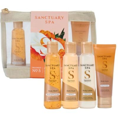 SANCTUARY Spa Signature Everyday Escape Gift Set for Women, Bath Float, Body Wash, Body Scrub & Body Lotion Travel Set, Jasmine, Grapefruit & Vanilla Fragrance SANCTUARY Spa Signature Everyday Escape Gift Set for Women, Bath Float, Body Wash, Body Scrub & Body Lotion Travel Set, Jasmine, Grapefruit & Vanilla Fragrance