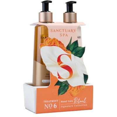 SANCTUARY Spa Signature Hand Care Ritual Gift Set for Women, Hand Wash 250ml & Hand Lotion 250ml with Ceramic Tray, Jasmine, Grapefruit & Vanilla Fragrance SANCTUARY Spa Signature Hand Care Ritual Gift Set for Women, Hand Wash 250ml & Hand Lotion 250ml with Ceramic Tray, Jasmine, Grapefruit & Vanilla Fragrance