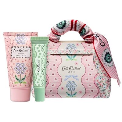 Cath Kidston Hand Cream 50ml, Lip Balm 10ml and Mini Handbag, Moisturiser, Shea Butter, Vitamin E, Bag For Beauty Essentials, Vegan and Cruelty Friendly, Gift For Her, Self-Care Cath Kidston Hand Cream 50ml, Lip Balm 10ml and Mini Handbag, Moisturiser, Shea Butter, Vitamin E, Bag For Beauty Essentials, Vegan and Cruelty Friendly, Gift For Her, Self-Care