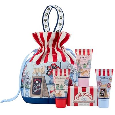Cath Kidston Hand Cream, Body Cream and Wash 3x 30ml, Guest Soap 100g, Travel Washbag, For Beauty Essentials, Moisturiser, Vegan and Cruelty Friendly, Gift For Her, Self-Care Cath Kidston Hand Cream, Body Cream and Wash 3x 30ml, Guest Soap 100g, Travel Washbag, For Beauty Essentials, Moisturiser, Vegan and Cruelty Friendly, Gift For Her, Self-Care