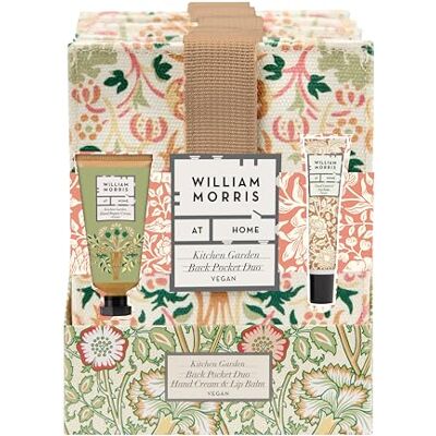 William Morris at Home Hand Cream 30ml and Lip Balm 10ml With Canvas Pocket Pouch, Moisturiser, Shea Butter, Vitamin E, Travel Size, Vegan and Cruelty Friendly, Beauty Gift For Her William Morris at Home Hand Cream 30ml and Lip Balm 10ml With Canvas Pocket Pouch, Moisturiser, Shea Butter, Vitamin E, Travel Size, Vegan and Cruelty Friendly, Beauty Gift For Her