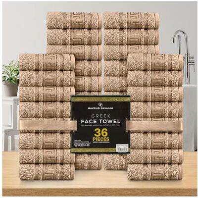 GC GAVENO CAVAILIA 100% Cotton Face Cloths Towels Ultra-Soft 36 Pack Flannel Face Cloth for Makeup Removal & Skincare Reusable Wash Cloths Durable Face Towels for Hotel, Spa, Gym 33x33cm, Natural GC GAVENO CAVAILIA 100% Cotton Face Cloths Towels Ultra-Soft 36 Pack Flannel Face Cloth for Makeup Removal & Skincare Reusable Wash Cloths Durable Face Towels for Hotel, Spa, Gym 33x33cm, Natural