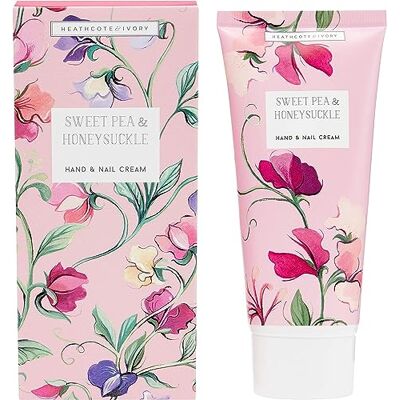 Heathcote & Ivory - Sweet Pea & Honeysuckle Hand & Nail Cream - 100ml - Cream Heathcote & Ivory - Sweet Pea & Honeysuckle Hand & Nail Cream - 100ml - Cream