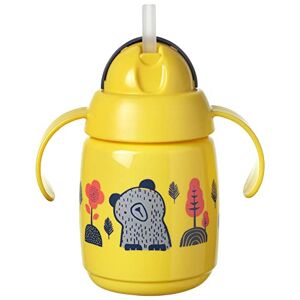 Tommee Tippee Superstar Weighted Straw Cup for Toddlers with INTELLIVALVE 100% Leak and Shake-Proof Technology and Hygienic BACSHIELD Antibacterial Technology, 6m+, 300ml, Pack of 1, Yellow