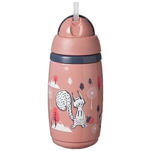 Tommee Tippee Superstar Insulated Straw Cup for Toddlers with INTELLIVALE 100% Leak and Shake-Proof Technology and BACSHIELD Antibacterial Technology, 12+, 266ml, Pack of 1, Pink