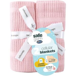 Silentnight Safe Nights Baby Blanket Pack of 2 Soft 100% Cotton Cellular Baby Blanket for Newborn Ideal for Cot, Crib, Moses Basket and Pram Baby Essentials 2 Pack Pink Silentnight Safe Nights Baby Blanket Pack of 2 Soft 100% Cotton Cellular Baby Blanket for Newborn Ideal for Cot, Crib, Moses Basket and Pram Baby Essentials 2 Pack Pink