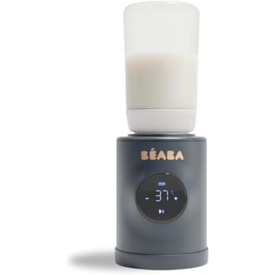 Béaba Milk Nomad, Very-Fast Portable Bottle Warmer on Battery – Heats in -3 Minutes, Adjustable Temperature (21-49°C), Patented Anti-Lump Mixer, USB-C, Compact & Compatible with Bottles Béaba Milk Nomad, Very-Fast Portable Bottle Warmer on Battery – Heats in -3 Minutes, Adjustable Temperature (21-49°C), Patented Anti-Lump Mixer, USB-C, Compact & Compatible with Bottles