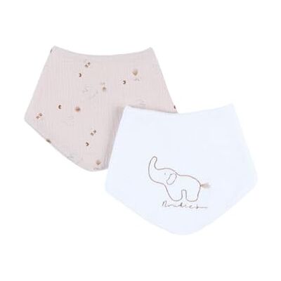 Noukie's Set of 2 bandana bibs Bali The Elephant Up to 3 months Noukie's Set of 2 bandana bibs Bali The Elephant Up to 3 months