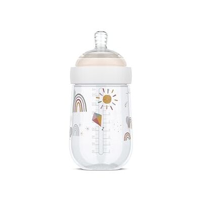 Mepal Baby Bottle Mio Transparent Cap for Storage Anti-colic Baby Bottles Spiral Design prevents Blocked Teat Medical Grade Silicone 240 ml Sunshine & Rainbow Mepal Baby Bottle Mio Transparent Cap for Storage Anti-colic Baby Bottles Spiral Design prevents Blocked Teat Medical Grade Silicone 240 ml Sunshine & Rainbow
