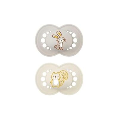MAM Original Dummy in Set of 2 Skinsoft Silicone with Soother Bag, 6-16 Months, Neutral MAM Original Dummy in Set of 2 Skinsoft Silicone with Soother Bag, 6-16 Months, Neutral