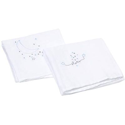 Pirulos Bright Brands Sportsgoods Set of 2 Gauze Nappies 100% Alg 548 Stars Moon 046 13 Bibs for Children Pirulos Bright Brands Sportsgoods Set of 2 Gauze Nappies 100% Alg 548 Stars Moon 046 13 Bibs for Children
