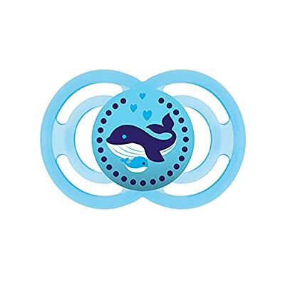 MAM Perfect Pacifier S136 – Extra Thin and Flexible Silicone SkinSoftTM Ultra Soft for Babies 6+ Months, Blue (1 Unit) with Self-Sterilising Box, Spanish Version MAM Perfect Pacifier S136 – Extra Thin and Flexible Silicone SkinSoftTM Ultra Soft for Babies 6+ Months, Blue (1 Unit) with Self-Sterilising Box, Spanish Version