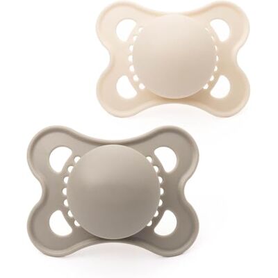 MAM Original Dummies, 0-6M, 2 Pack, Orthodontic Design, Cream/Green MAM Original Dummies, 0-6M, 2 Pack, Orthodontic Design, Cream/Green