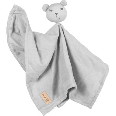 roba Baby Cuddle Cloth Lil Planet 40 x 40 cm Snuggle Cloth with Bear Motif Muslin Organic Cotton GOTS Certified Silver Grey roba Baby Cuddle Cloth Lil Planet 40 x 40 cm Snuggle Cloth with Bear Motif Muslin Organic Cotton GOTS Certified Silver Grey