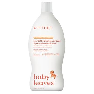 ATTITUDE Washing Up Liquid and Bottle Cleaner for Baby, EWG Verified Washing Up Liquid, No Added Dyes or Fragrances, Tough on Milk Residue and Grease, Vegan, Pear Nectar, 700 mL ATTITUDE Washing Up Liquid and Bottle Cleaner for Baby, EWG Verified Washing Up Liquid, No Added Dyes or Fragrances, Tough on Milk Residue and Grease, Vegan, Pear Nectar, 700 mL