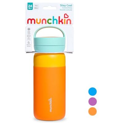 Munchkin Stay Cool Insulated Water Bottle with Straw 24m+ 355ml Orange Munchkin Stay Cool Insulated Water Bottle with Straw 24m+ 355ml Orange