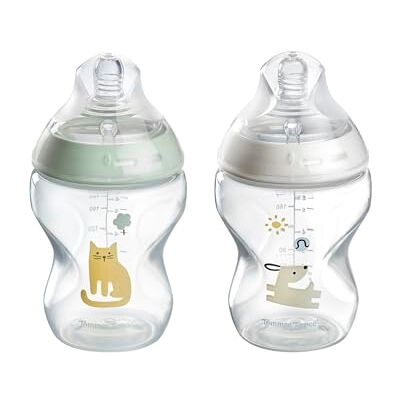 Tommee Tippee Natural Start Baby Bottle Breast-Like Teat 0m+ 260ml Pack of 2, Slow Flow Breast-Like Teat, Self-Sterilising, Natural Latch Design, BPA Free, Decorated Tommee Tippee Natural Start Baby Bottle Breast-Like Teat 0m+ 260ml Pack of 2, Slow Flow Breast-Like Teat, Self-Sterilising, Natural Latch Design, BPA Free, Decorated