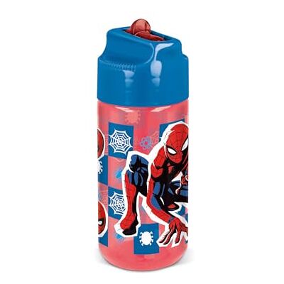 p:os Spiderman 35682 Children's Water Bottle with Integrated Straw, Container Capacity Approximately 430 ml, Ideal for Cold Drinks, 35682 p:os Spiderman 35682 Children's Water Bottle with Integrated Straw, Container Capacity Approximately 430 ml, Ideal for Cold Drinks, 35682