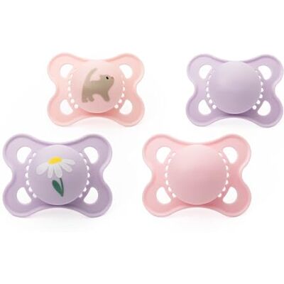 MAM Original Dummies, 0-6M, 4 Pack, Orthodontic Design, Girl MAM Original Dummies, 0-6M, 4 Pack, Orthodontic Design, Girl