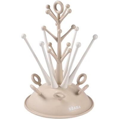 Béaba , Tree Bottle Drying Rack – Large Capacity for 6 Bottles & Accessories, Removable Drip Tray, Practical, Smart Design, Clay Béaba , Tree Bottle Drying Rack – Large Capacity for 6 Bottles & Accessories, Removable Drip Tray, Practical, Smart Design, Clay