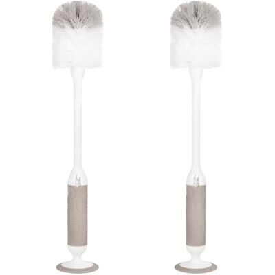 Ubbi Deluxe Baby Bottle Brush Set, Bottle Brush and Nipple Brush with Suction Cup, Baby Cleaning Essentials, Grey Ubbi Deluxe Baby Bottle Brush Set, Bottle Brush and Nipple Brush with Suction Cup, Baby Cleaning Essentials, Grey