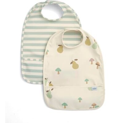 Mamas & Papas Baby Bib, 2 Pack of Scoop Bibs, Woodland Fruit Mamas & Papas Baby Bib, 2 Pack of Scoop Bibs, Woodland Fruit