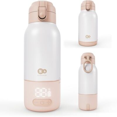 Kinderkraft GAJA 2-in-1 Portable Milk Warmer and Bottle 500 ml, Heats Milk in 120 Seconds, 5 Temperature Levels 37–55°C, Detachable Battery, Keeps Liquids Warm up to 20h, USB-C Charging, Beige Kinderkraft GAJA 2-in-1 Portable Milk Warmer and Bottle 500 ml, Heats Milk in 120 Seconds, 5 Temperature Levels 37–55°C, Detachable Battery, Keeps Liquids Warm up to 20h, USB-C Charging, Beige