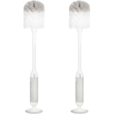 Ubbi Deluxe Baby Bottle Brush Set, Bottle Brush and Nipple Brush with Suction Cup, Baby Cleaning Essentials, Grey Ubbi Deluxe Baby Bottle Brush Set, Bottle Brush and Nipple Brush with Suction Cup, Baby Cleaning Essentials, Grey
