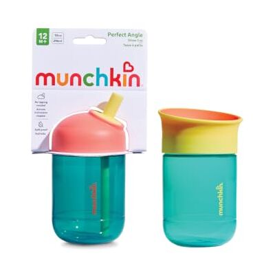 Munchkin 2 Pack Perfect Angle Straw Cup and Miracle Baby Cup 296 ml Teal Munchkin 2 Pack Perfect Angle Straw Cup and Miracle Baby Cup 296 ml Teal