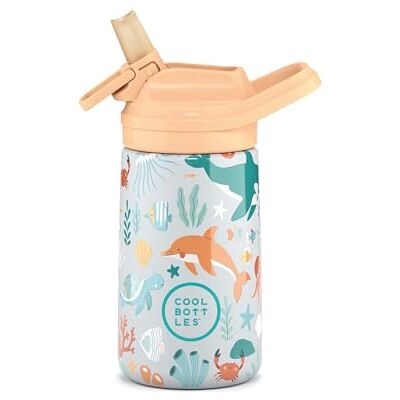 Cool Bottles Stainless steel water bottle for kids, insulated bottle for kids Drinks cold for 36 hours and hot for 18 hours- Underwater World 350ml Cool Bottles Stainless steel water bottle for kids, insulated bottle for kids Drinks cold for 36 hours and hot for 18 hours- Underwater World 350ml