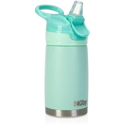 Nuby Aqua Mint Stainless Steel Travel Cup - 10 Oz - 18+ Months Nuby Aqua Mint Stainless Steel Travel Cup - 10 Oz - 18+ Months