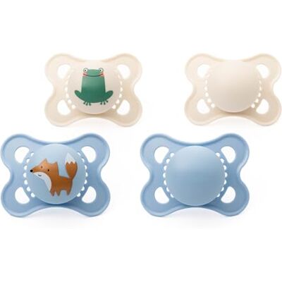 MAM Original Dummies, 0-6M, 4 Pack, Orthodontic Design, Boy MAM Original Dummies, 0-6M, 4 Pack, Orthodontic Design, Boy