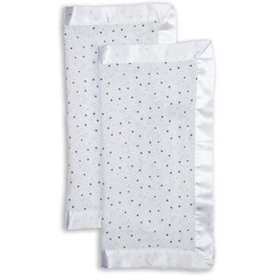Lulujo Security Lovey Blankets Unisex Softest Breathable Cotton Muslin Security Blanket Set with Silky Satin Trim Neutral Comforting Blanket for Girls & Boys 16in x 16 in Stars Lulujo Security Lovey Blankets Unisex Softest Breathable Cotton Muslin Security Blanket Set with Silky Satin Trim Neutral Comforting Blanket for Girls & Boys 16in x 16 in Stars