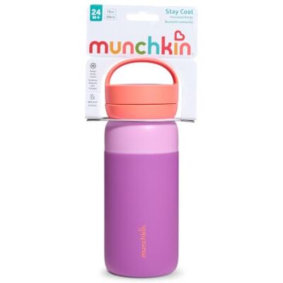 Munchkin Stay Cool Insulated Water Bottle with Straw 24m+ 355ml Purple Munchkin Stay Cool Insulated Water Bottle with Straw 24m+ 355ml Purple