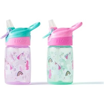 Nuby Incredible Gulp Water Bottle, 2-Pack, 360ml, 18M+, Unicorns Nuby Incredible Gulp Water Bottle, 2-Pack, 360ml, 18M+, Unicorns
