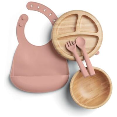 Mamas & Papas 4 piece Bamboo Weaning Starter Kit Baby Plate and Bowl with Suction, Cutlery & Adjustable Bib for Ages 6-18 Months Melba Mamas & Papas 4 piece Bamboo Weaning Starter Kit Baby Plate and Bowl with Suction, Cutlery & Adjustable Bib for Ages 6-18 Months Melba