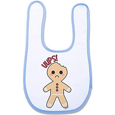 SUPERMOLON 03335 –"Uups!" Baby Bib with Velcro, Sky Blue, Unisex SUPERMOLON 03335 –"Uups!" Baby Bib with Velcro, Sky Blue, Unisex