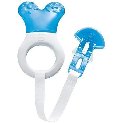 MAM Mini Cooler & Clip Teething Toy with Water-Filled Cooling Element Suitable from Birth to 3 Years Relief for Painful and Sensitive Gums Easy-to-Hold Handle Blue MAM Mini Cooler & Clip Teething Toy with Water-Filled Cooling Element Suitable from Birth to 3 Years Relief for Painful and Sensitive Gums Easy-to-Hold Handle Blue