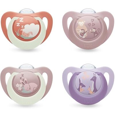 NUK First Choice Baby Dummies 18-36 Months Orthodontic Soothers Soothes 99% of Babies** Red 4 Count NUK First Choice Baby Dummies 18-36 Months Orthodontic Soothers Soothes 99% of Babies** Red 4 Count