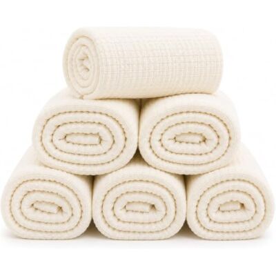 DUDU N GIRLIE 6 Pack Baby Muslin Squares 70x70cm, Cream, Double Layer Cotton Muslin, Reusable Burp Cloths for Everyday Baby Care DUDU N GIRLIE 6 Pack Baby Muslin Squares 70x70cm, Cream, Double Layer Cotton Muslin, Reusable Burp Cloths for Everyday Baby Care