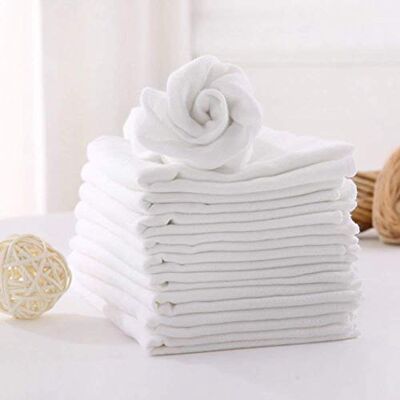 DUDU N GIRLIE (6 X White) Premium Quality Baby Muslin Squares 100% Cotton, 72cm X 72cm, Supersoft, Made in EU DUDU N GIRLIE (6 X White) Premium Quality Baby Muslin Squares 100% Cotton, 72cm X 72cm, Supersoft, Made in EU