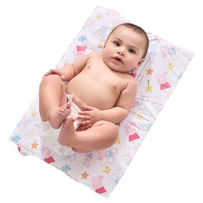 Peppa Pig Portable Nappy Changing Mat Travel Baby Change Mat, Wipe Clean Material, Foldable Padded BPA Free 0M+ Lightweight White/Pink Colour for Babies Peppa Pig Portable Nappy Changing Mat Travel Baby Change Mat, Wipe Clean Material, Foldable Padded BPA Free 0M+ Lightweight White/Pink Colour for Babies